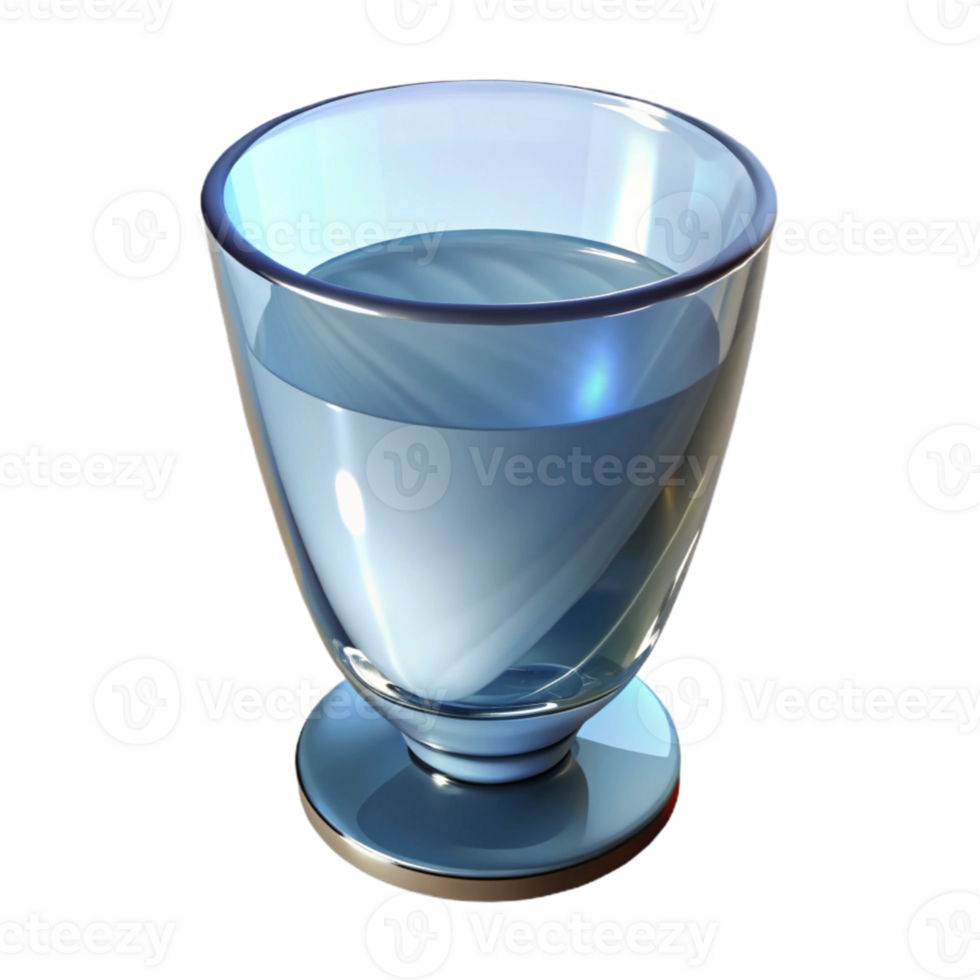 impressive contemporary Water Glass Clear Angled View Transparent Background authentic png