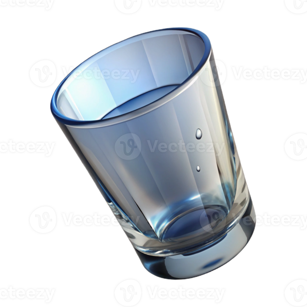 stunning vintage Water Glass Clear Angled View Transparent Background original png