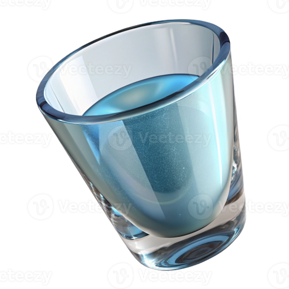 stunning contemporary Water Glass Clear Angled View Transparent Background professional png