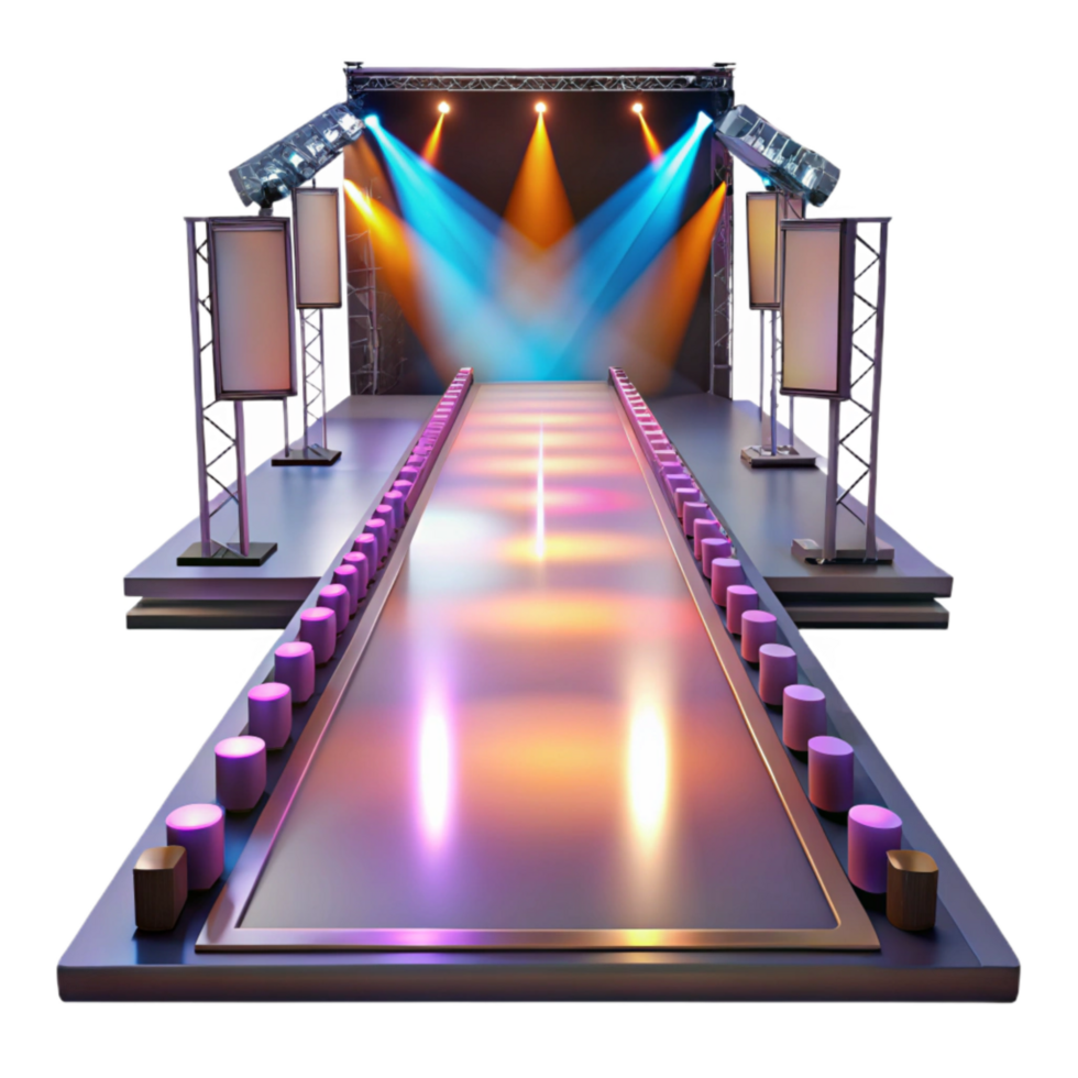 magnificent minimalist Fashion Show Runway with Bright Lights Cutout high quality png
