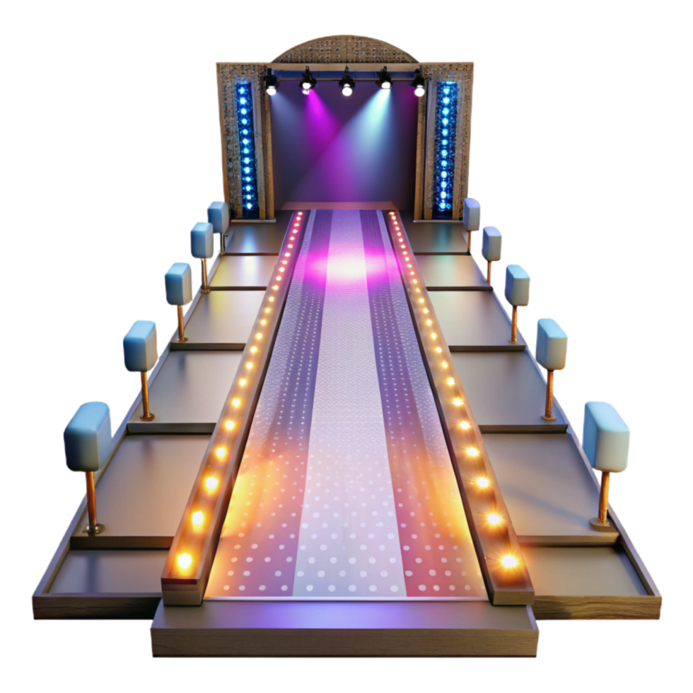 Fashion Show Runway with Bright Lights Cutout png