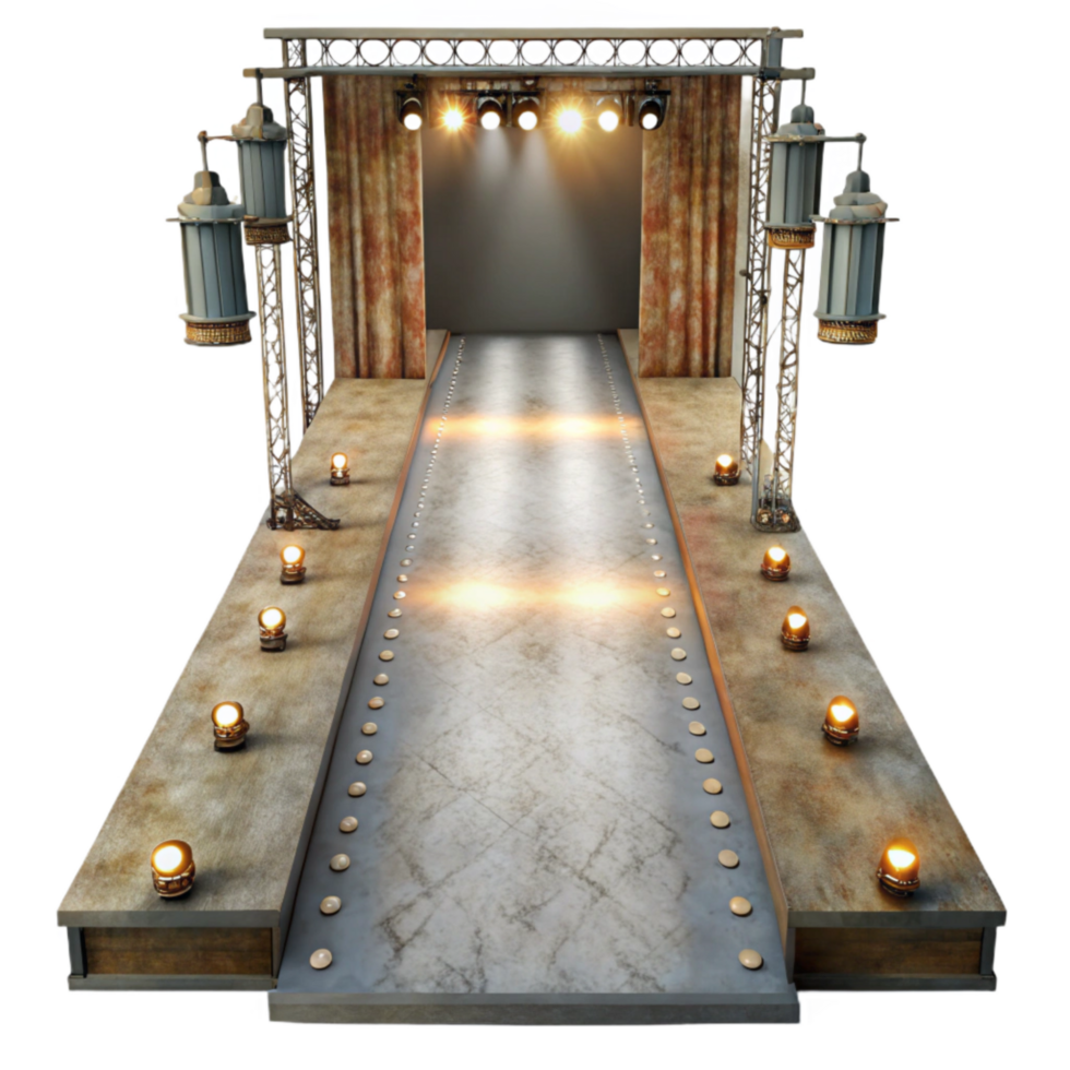 elegant traditional Fashion Show Runway with Bright Lights Cutout genuine png