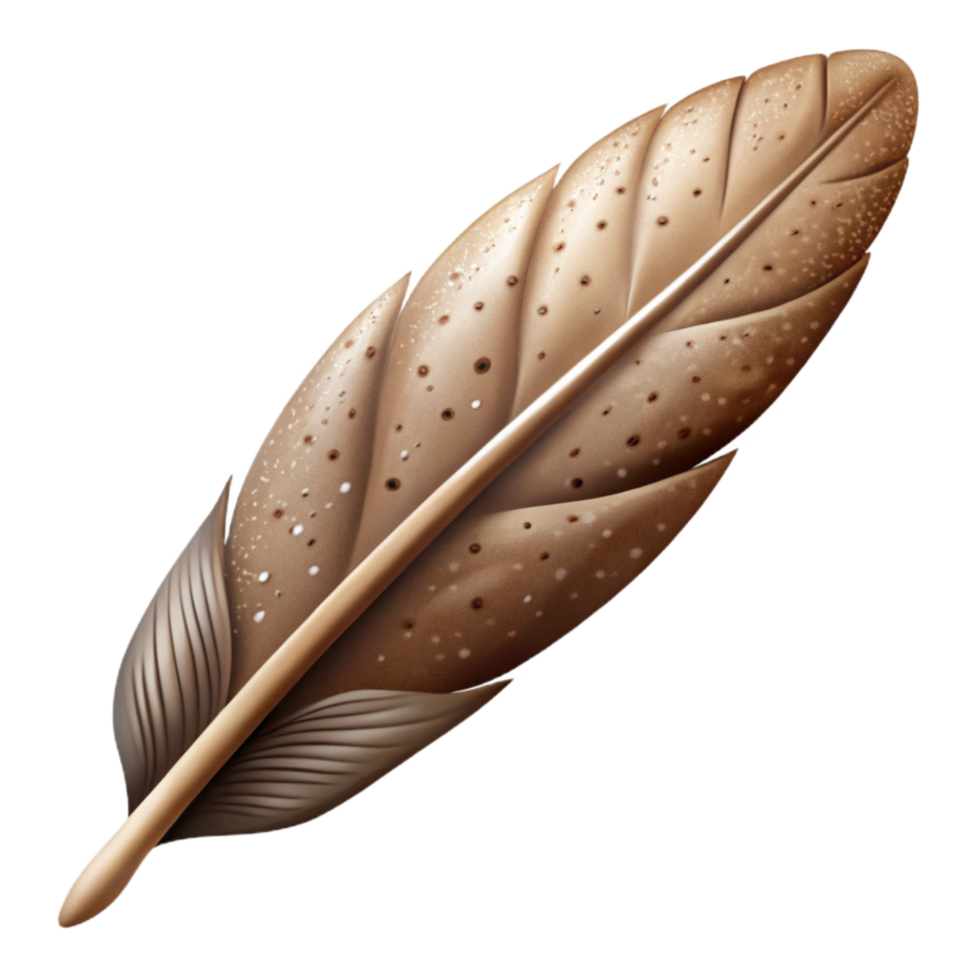 wonderful artistic Feather Bird Wing Brown Speckled Isolated authentic png