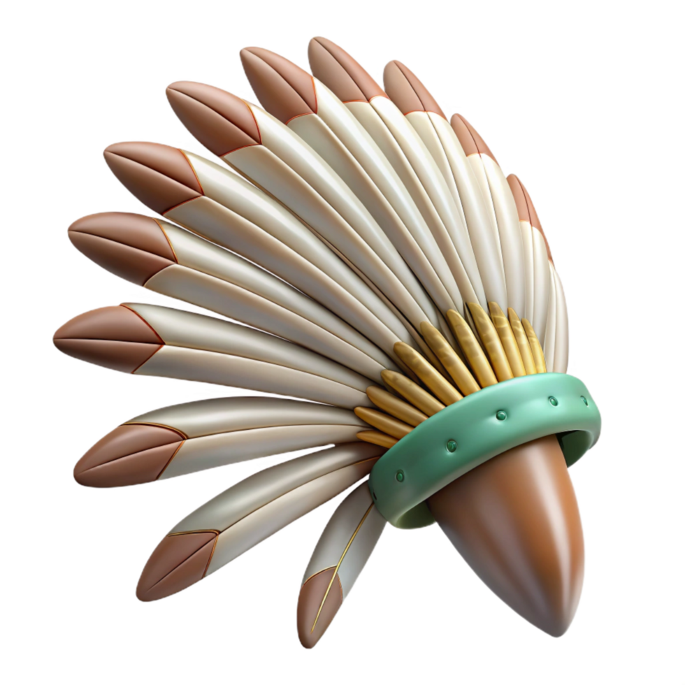 magnificent modern Feathered Headdress Side View with Transparent Background authentic png