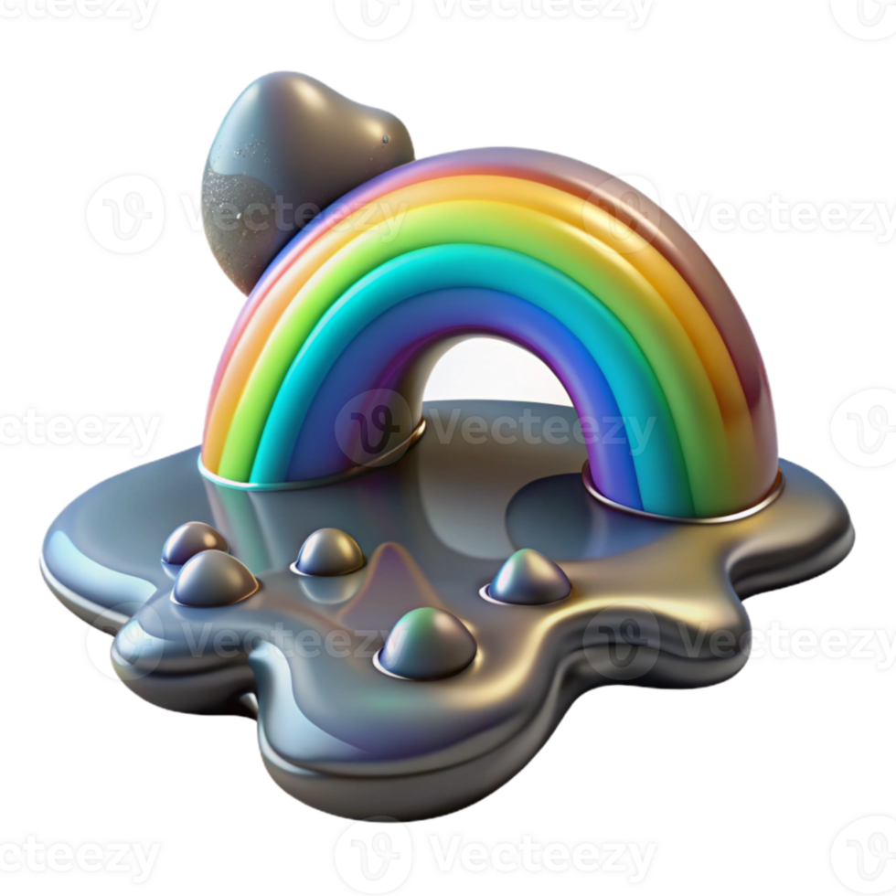 extraordinary vintage Water Pollution Oil Slick Rainbow Sheen Cutout original png