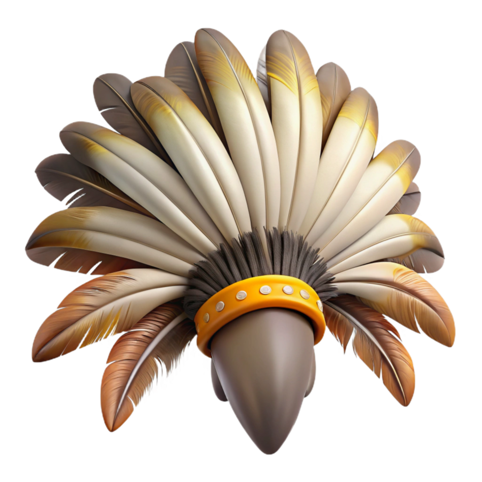 Feathered Headdress Top View with Transparent Background png