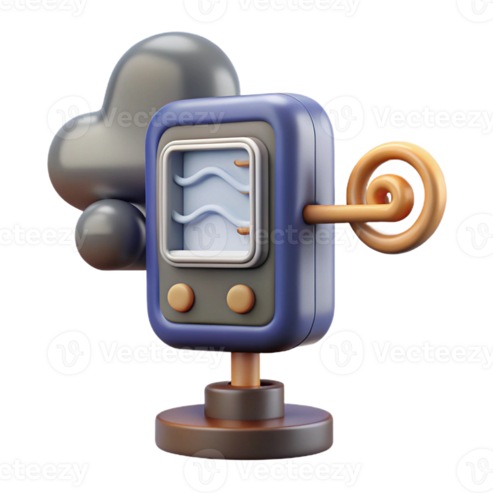 impressive artistic Weather Station Displaying Wind Speed Isolated high resolution png
