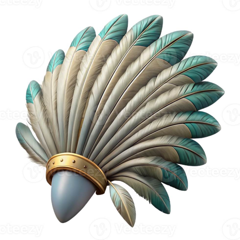 vibrant abstract Feathered Headdress with Long Feathers Cutout high resolution png