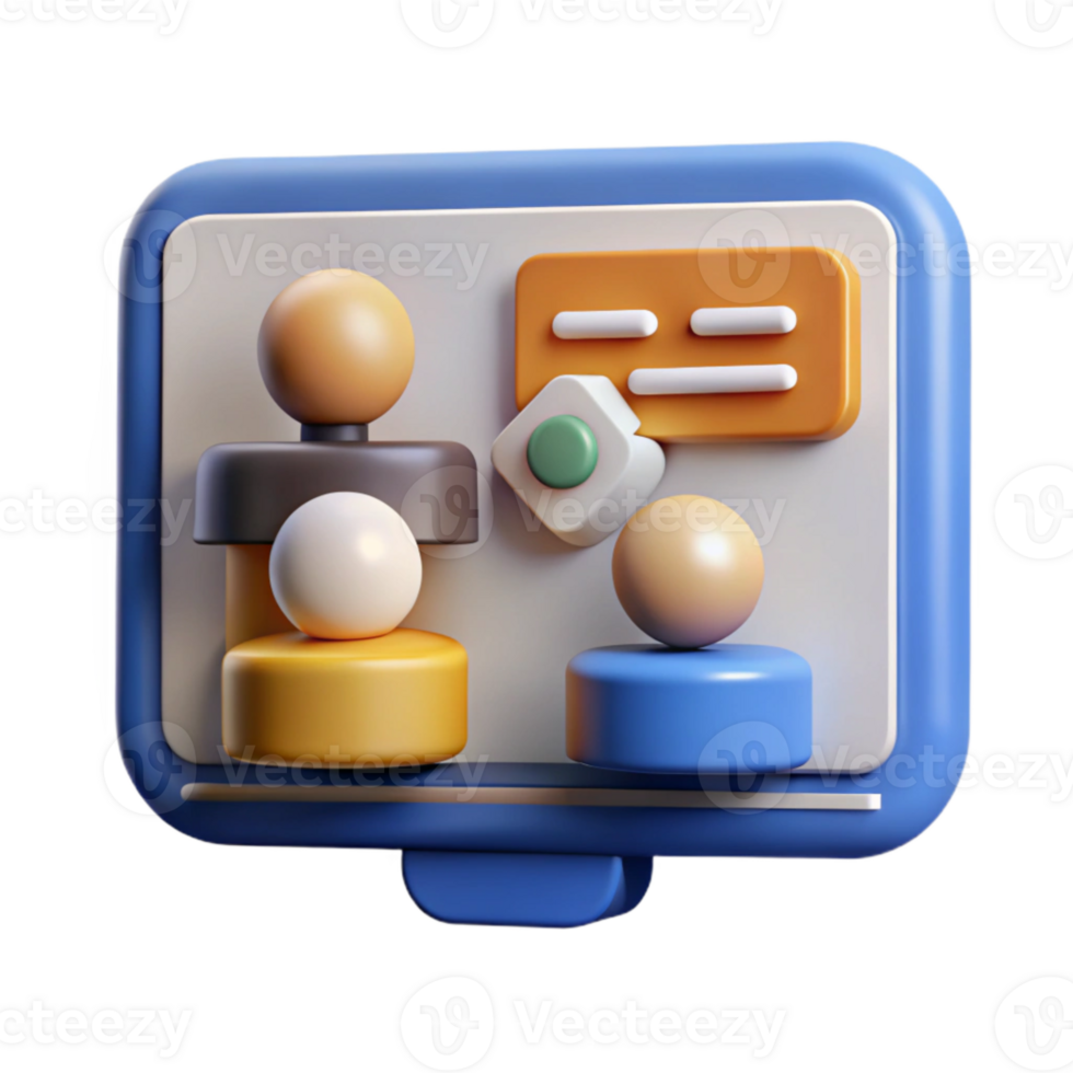 magnificent abstract Webinar Screen with Chat Box and Participants Isolated original png