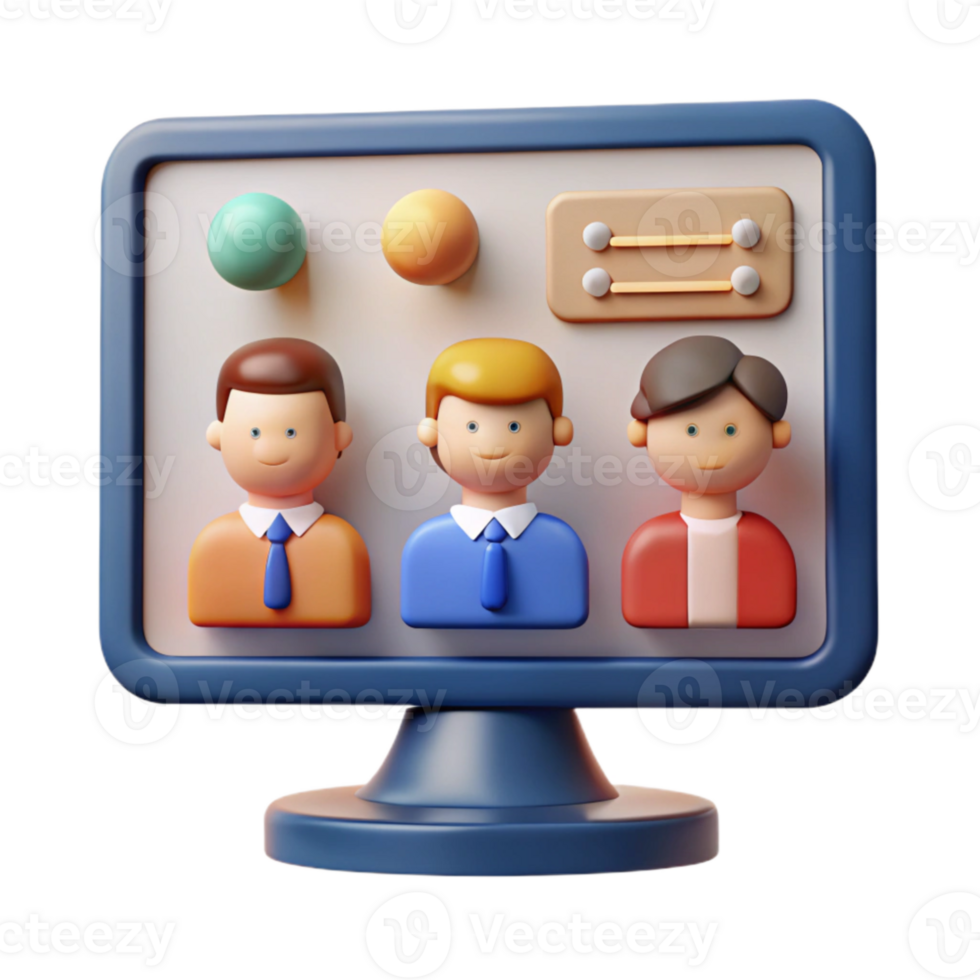 beautiful rustic Webinar Screen with Participants Isolated png