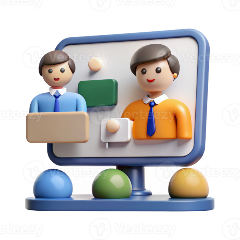 elegant rustic Webinar Screen with Presenter and Participants Cutout detailed png