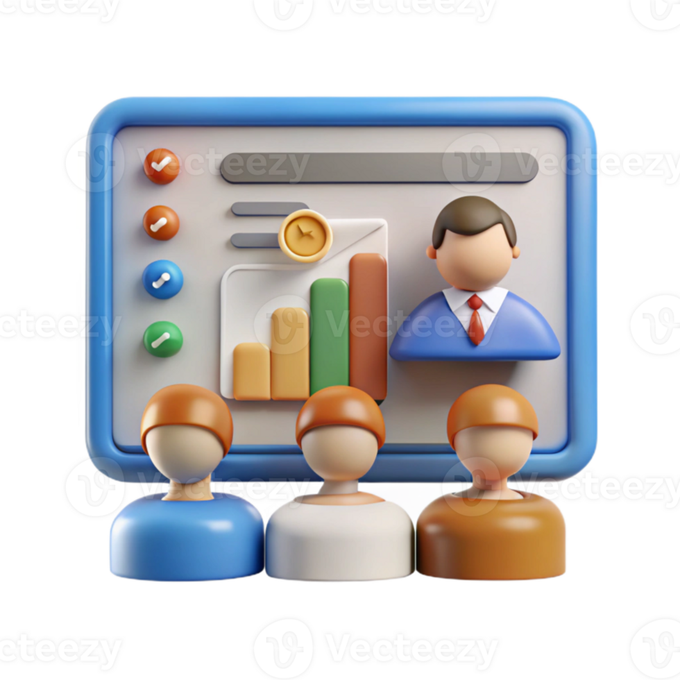 beautiful abstract Webinar Screen with Presenter and Participants Cutout high resolution png