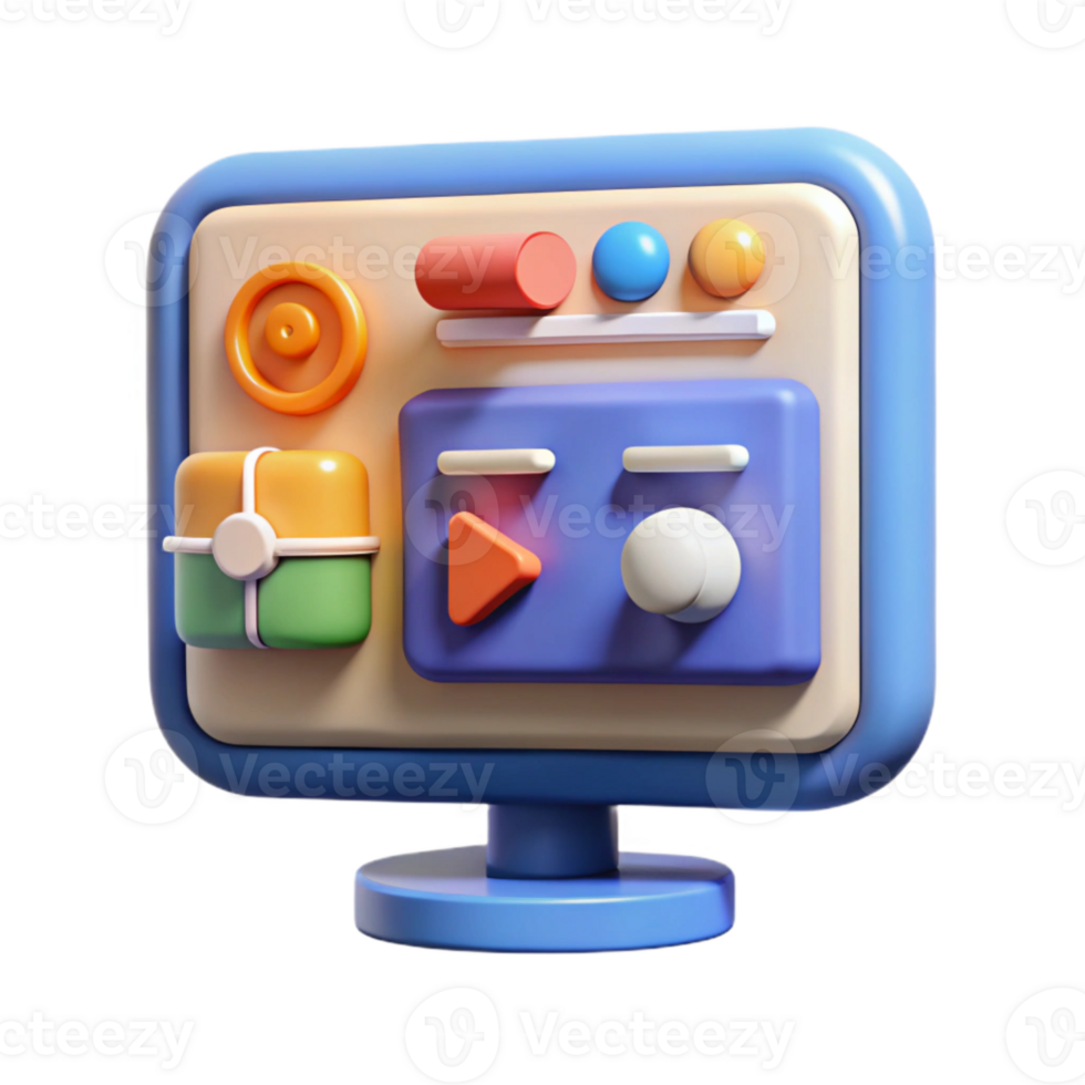 serene contemporary Webinar Screen with and Audio Controls Isolated authentic png
