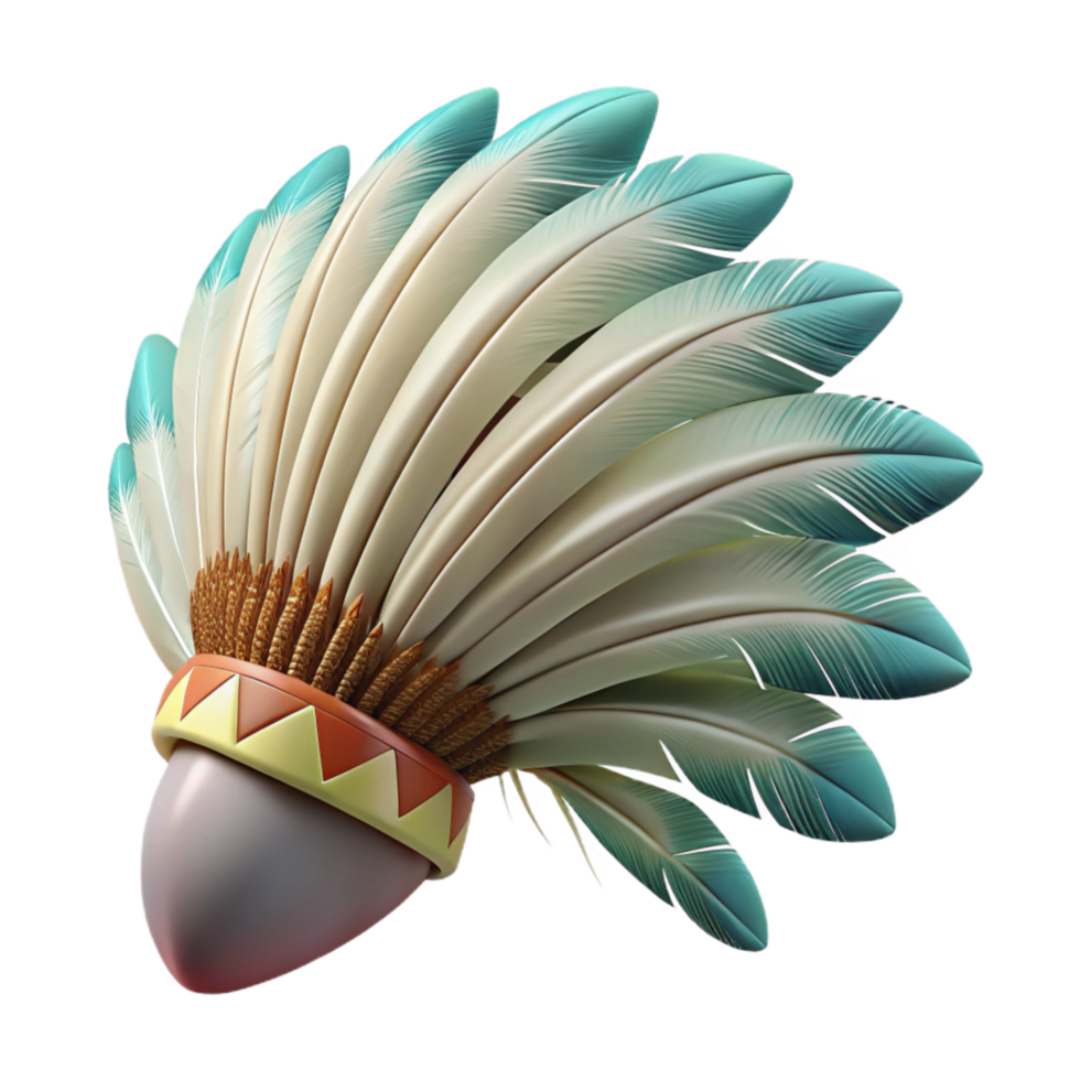 stunning artistic Feather Headdress Profile View Transparent Background original png
