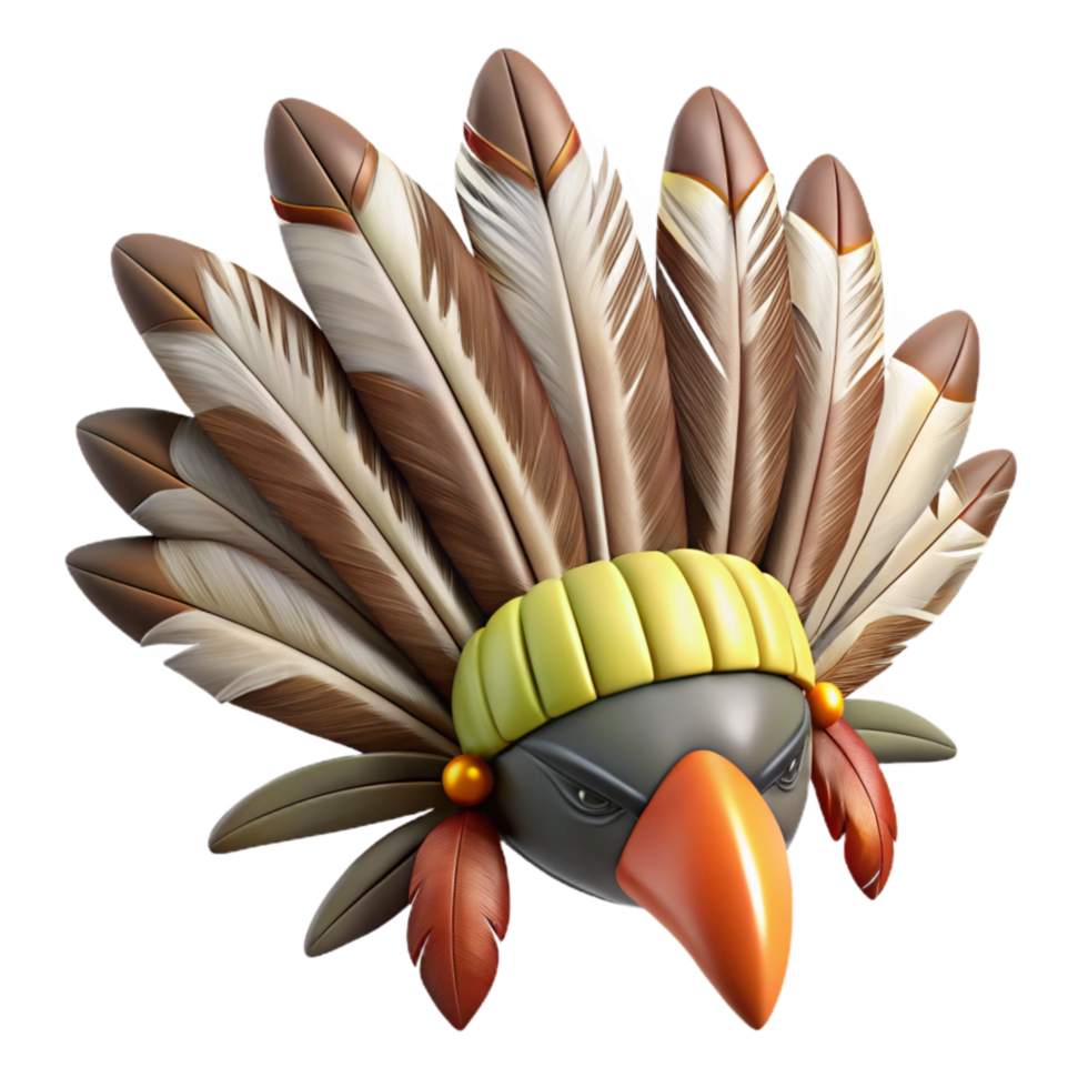 magnificent contemporary Feather Headdress with Eagle and Hawk Feathers Cutout exclusive png