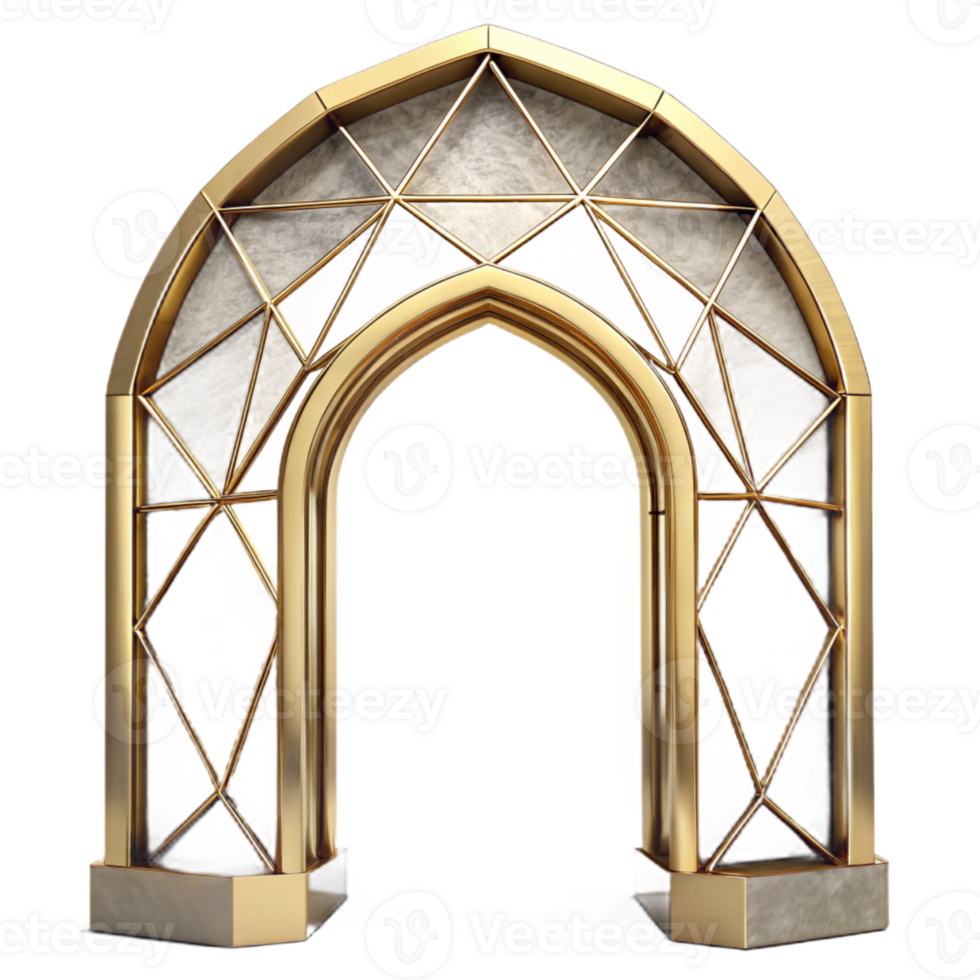 vibrant traditional Wedding Arch Metal Gold Geometric Design Cutout detailed png