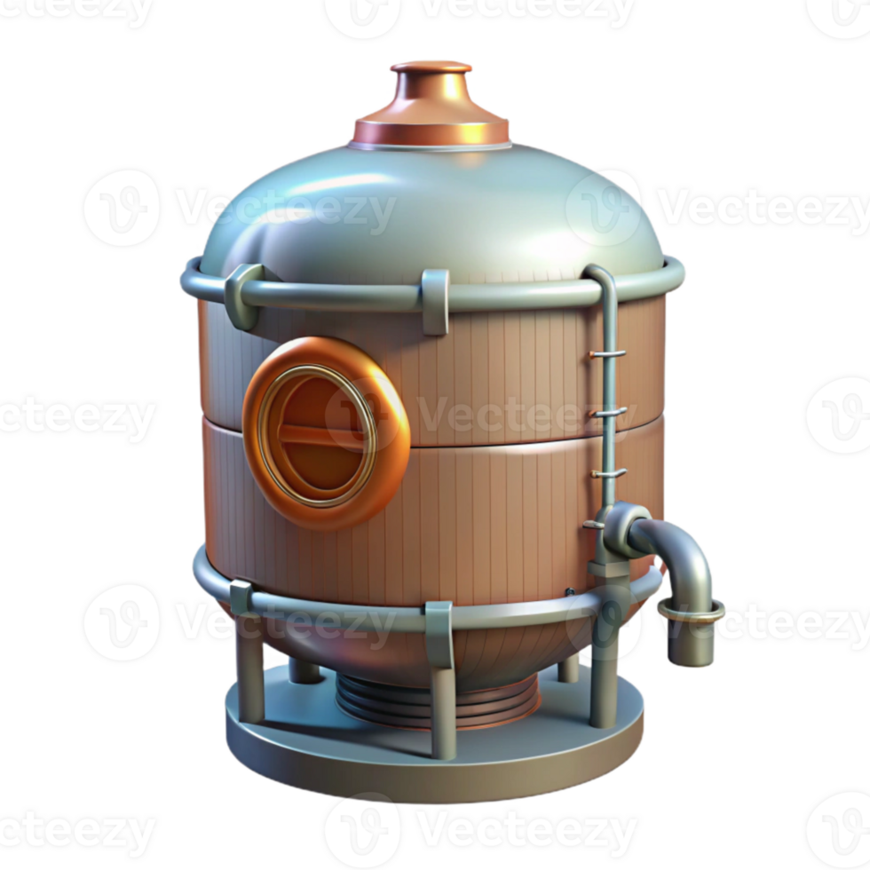 vibrant abstract Fermentation Tank with Airlock Transparent Background high resolution png