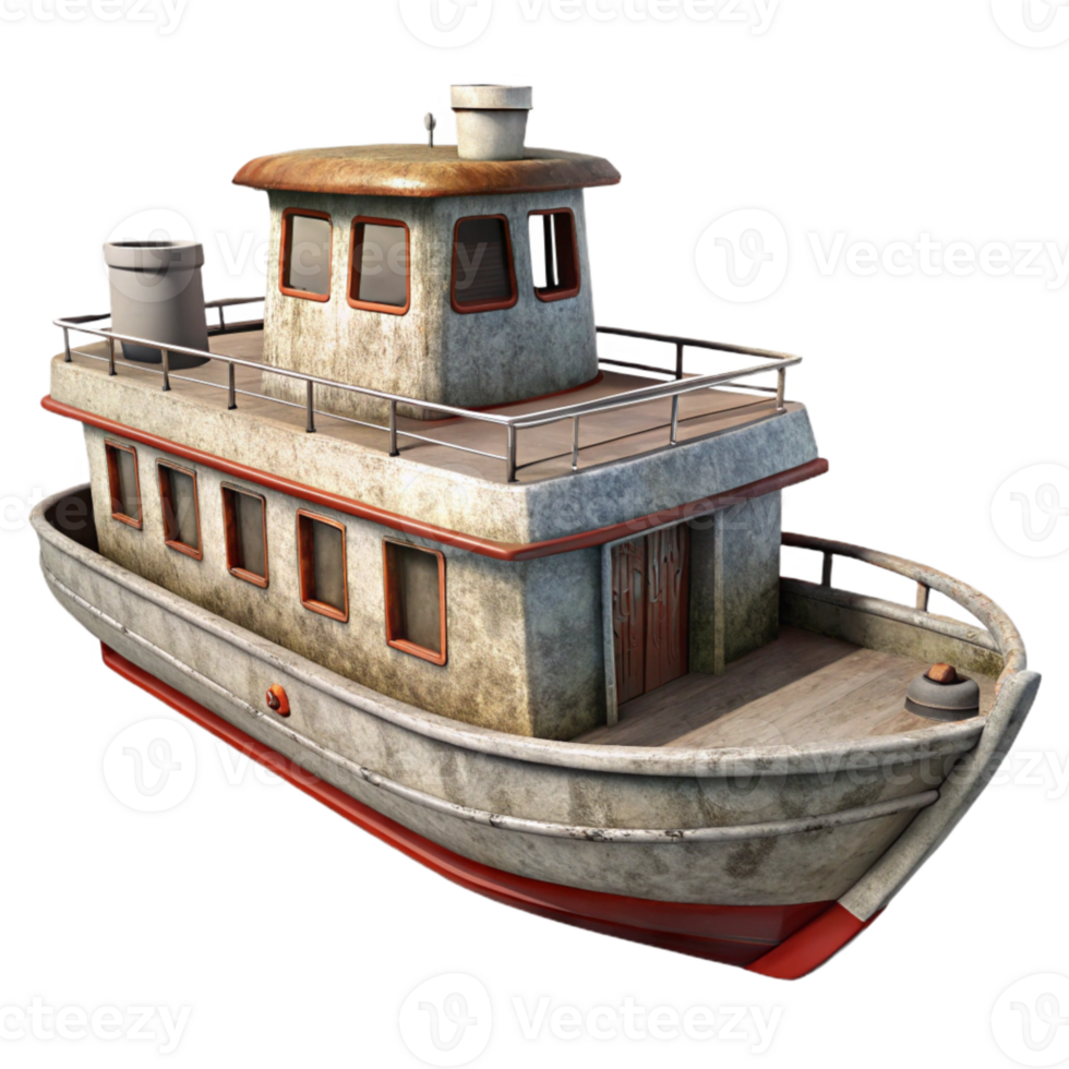 beautiful abstract Ferry Boat Side View Isolated Element exclusive png