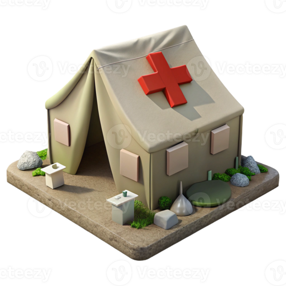 serene classic Field Hospital After Disaster White Tent Visible Cutout authentic png
