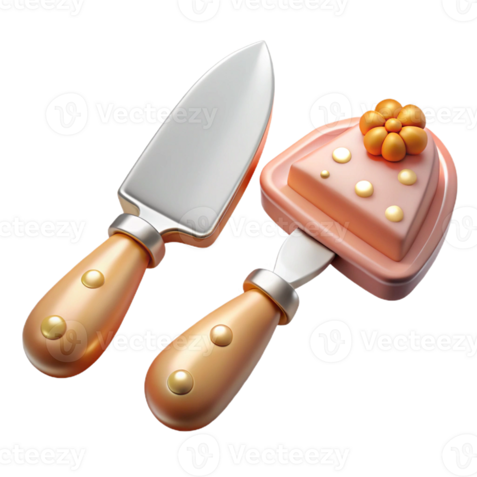 stunning classic Wedding Cake Knife and Server Set Cutout premium png