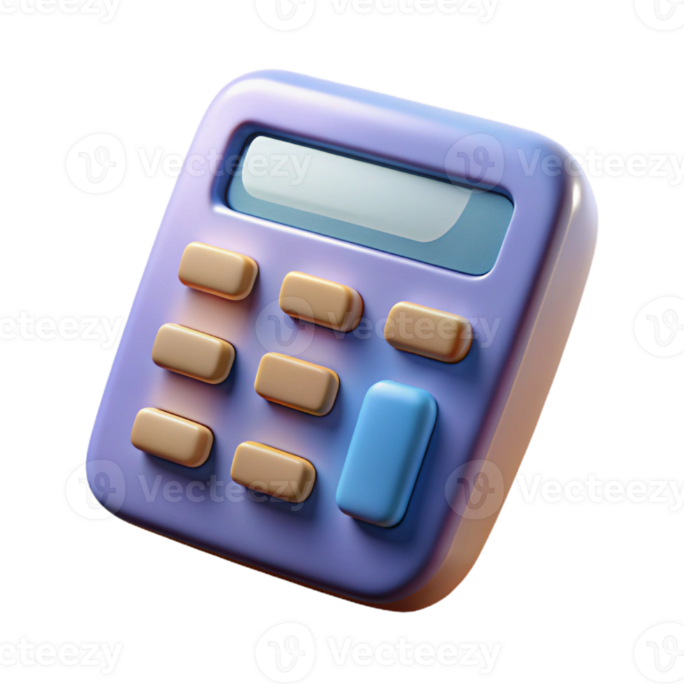 elegant rustic Financial Calculator with Numbers Cutout premium png