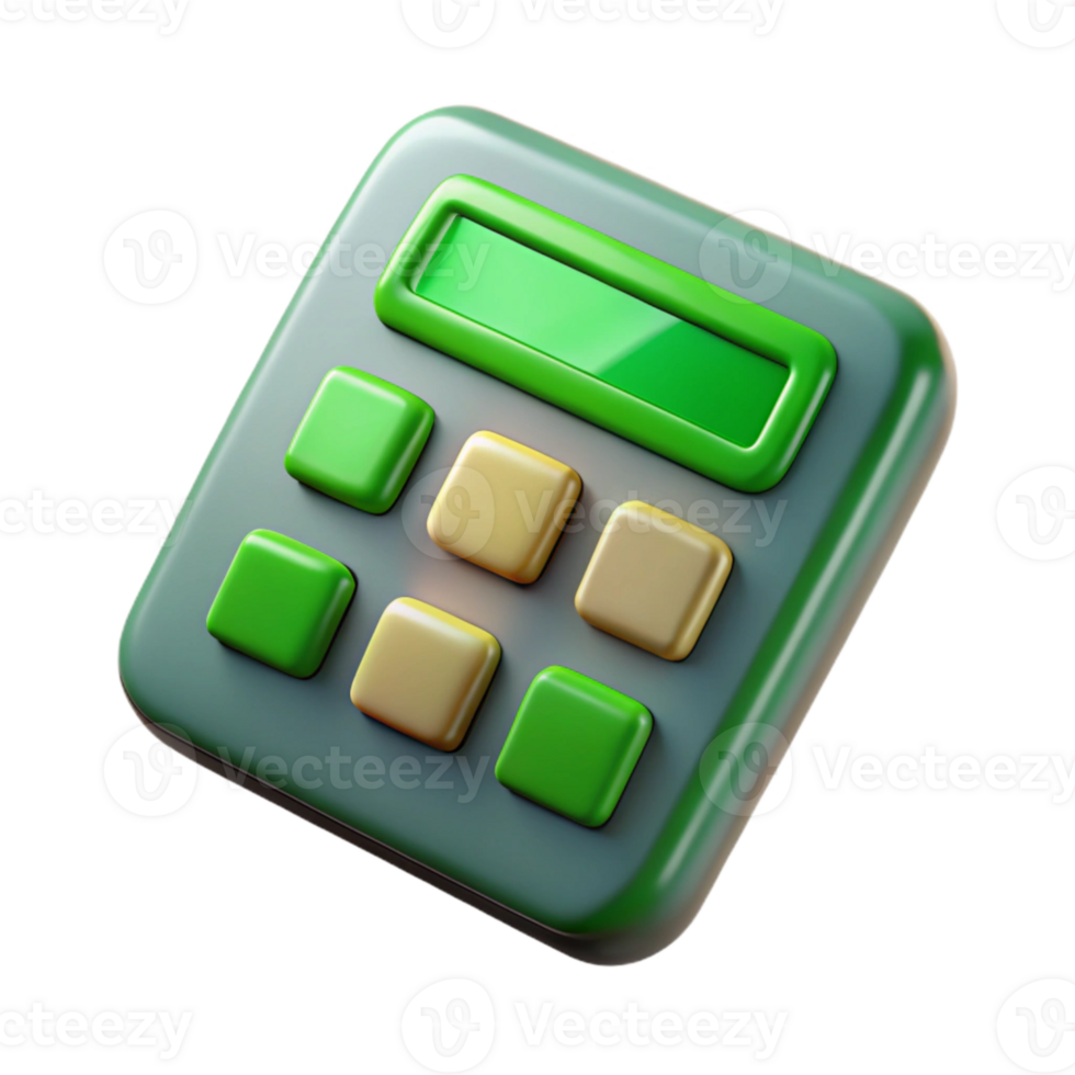 dramatic rustic Financial Calculator with Green Display Isolated exclusive png