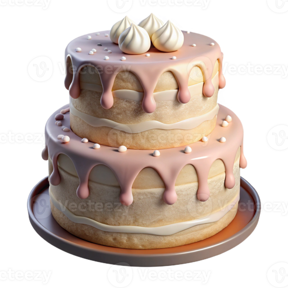 extraordinary vintage Wedding Cake with Buttercream Frosting Cutout Transparent Background genuine png