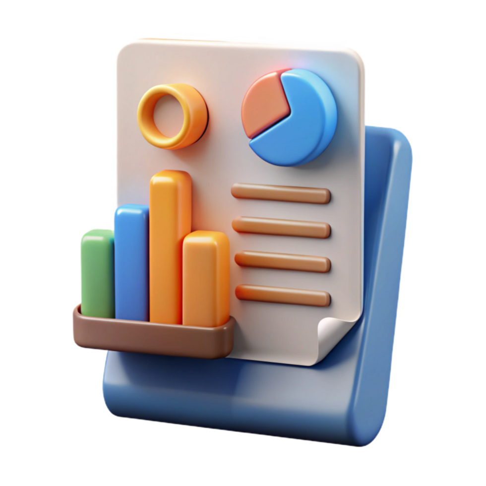 elegant abstract Financial Report Document with Charts Cutout Element exclusive png