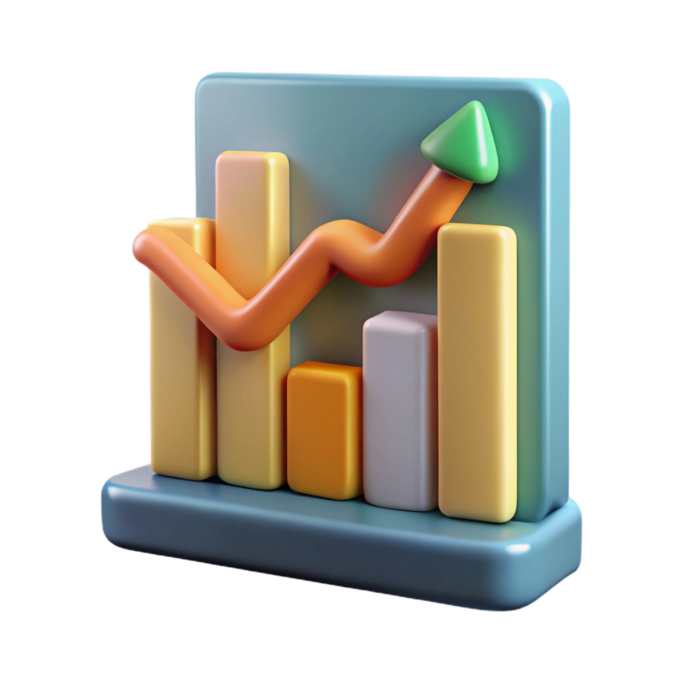 stunning abstract Financial Report Graph with Upward Trend Transparent Background authentic png