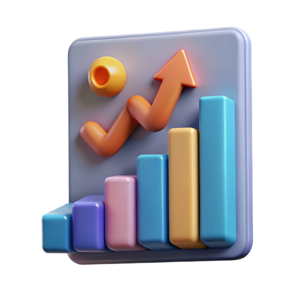 beautiful classic Financial Report Graph with Upward Trend Transparent Background exclusive png