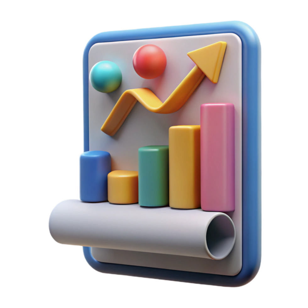 stunning abstract Financial Report Graph with Upward Trend Transparent Background high quality png