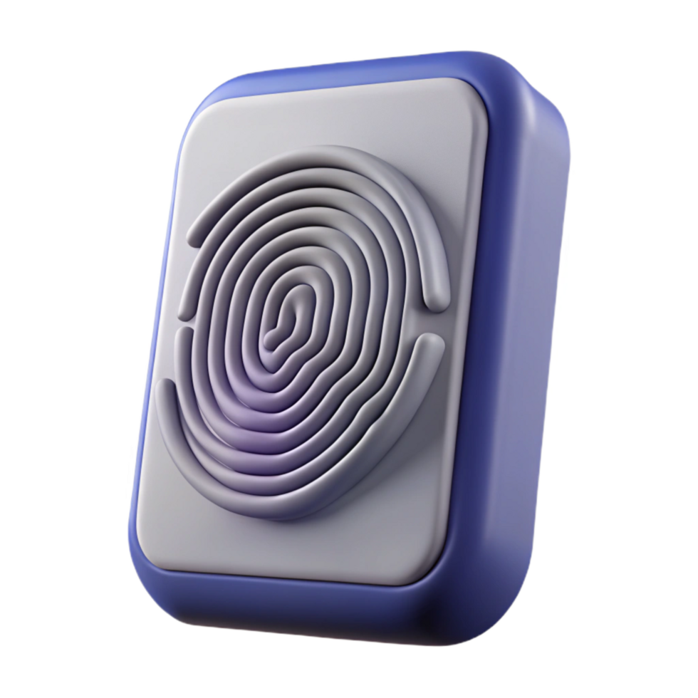 vibrant contemporary Fingerprint Scanner Side View Isolated high quality png