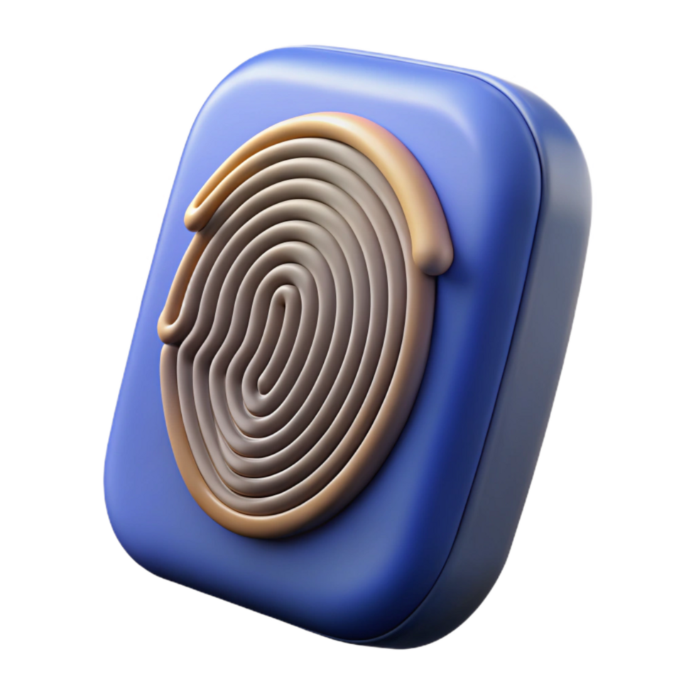 dramatic traditional Fingerprint Scanner Side View Isolated authentic png