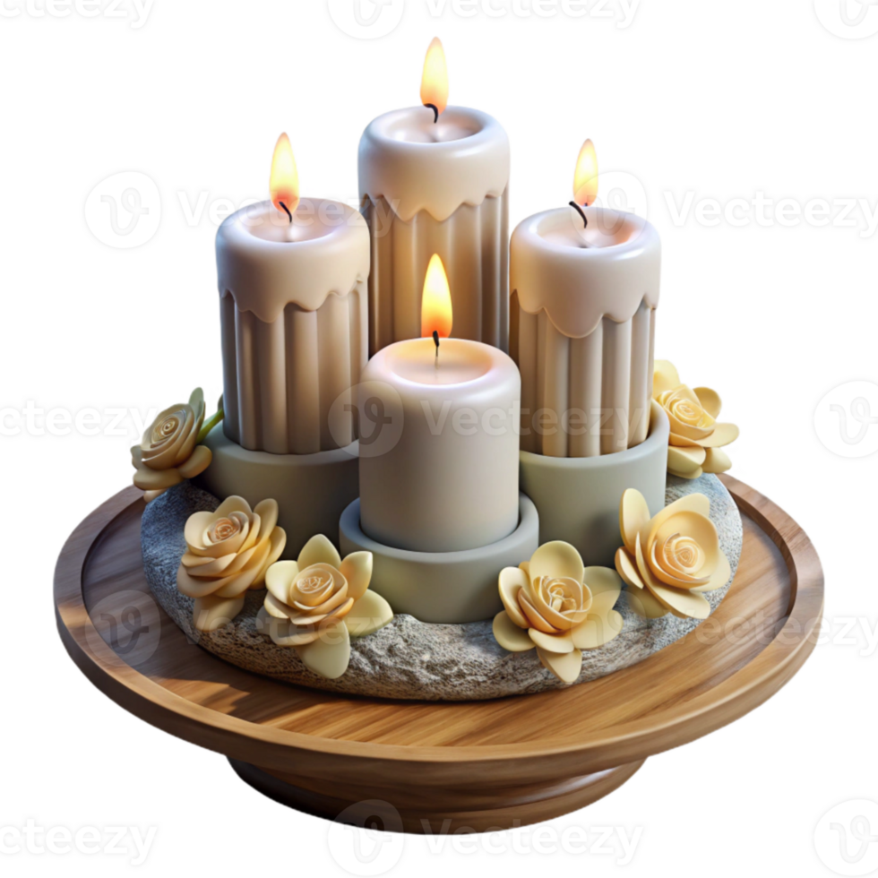 dramatic rustic Wedding Centerpiece with Floating Candles Isolated genuine png