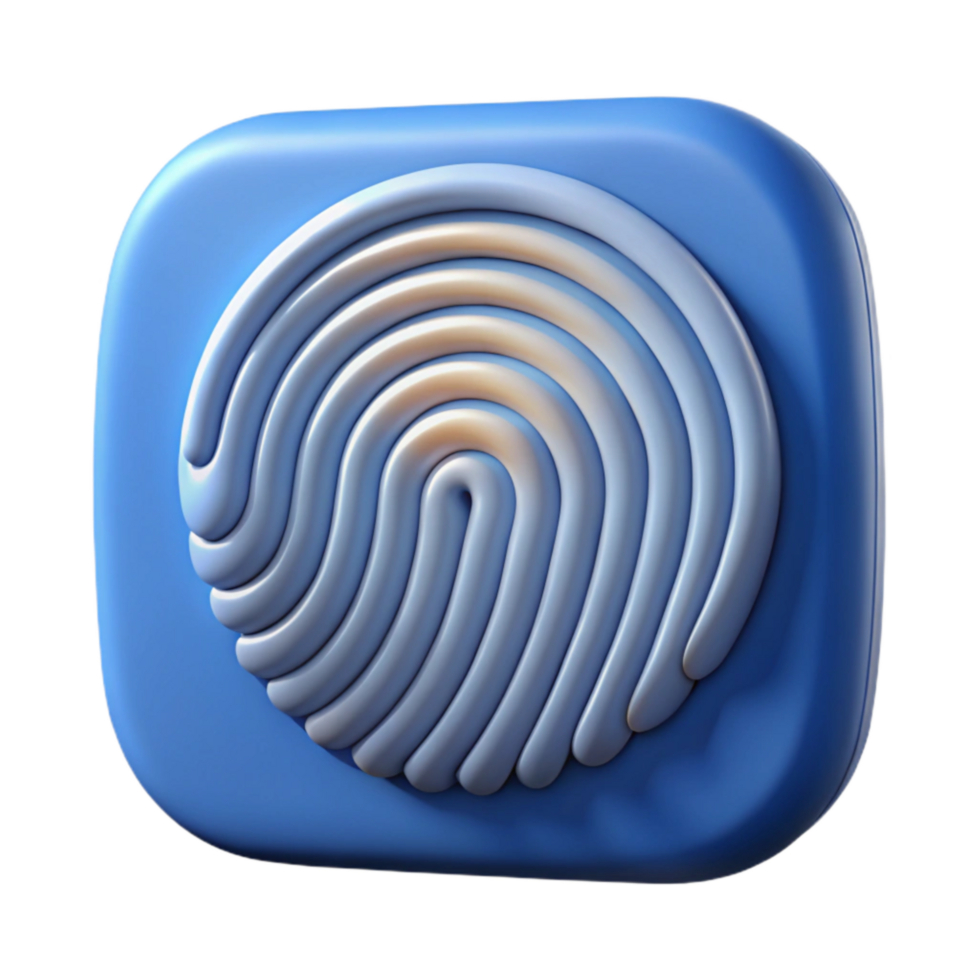 serene vintage Fingerprint Sensor Close Up View Transparent Background premium png