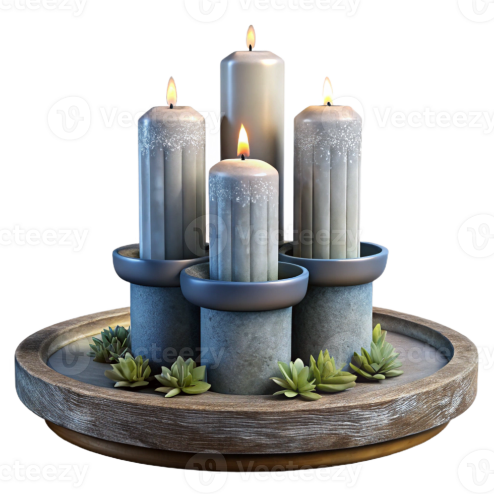 magnificent modern Wedding Centerpiece with Tall Candles Isolated png
