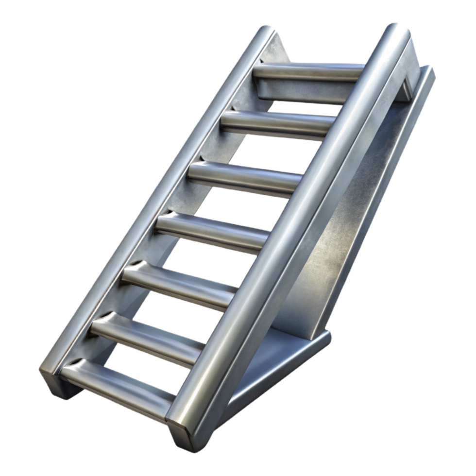 elegant artistic Fire Escape Ladder Metal Silver Cutout high resolution png