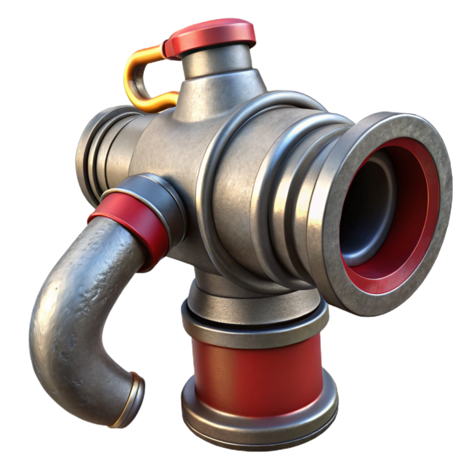 impressive minimalist Fire Hose Nozzle Metal Front View Cutout png