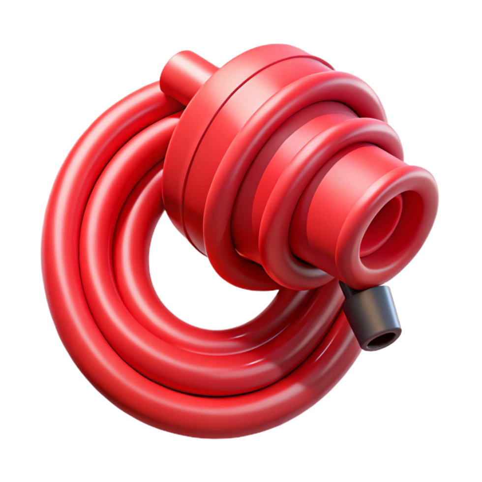 vibrant contemporary Fire Hose Red with Nozzle Transparent premium png