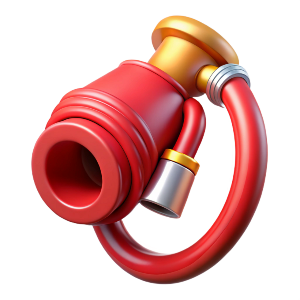 serene vintage Fire Hose Red with Nozzle Transparent png