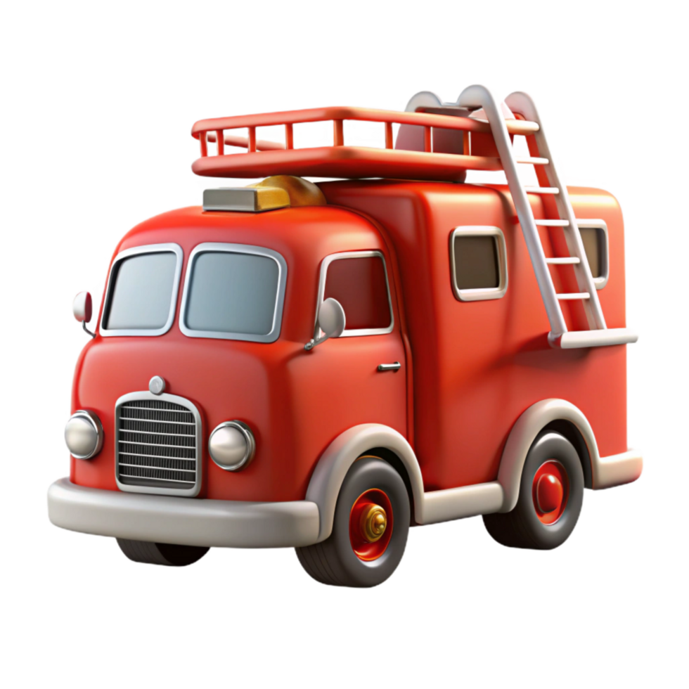 elegant abstract Fire Truck Red with Ladder Cutout exclusive png