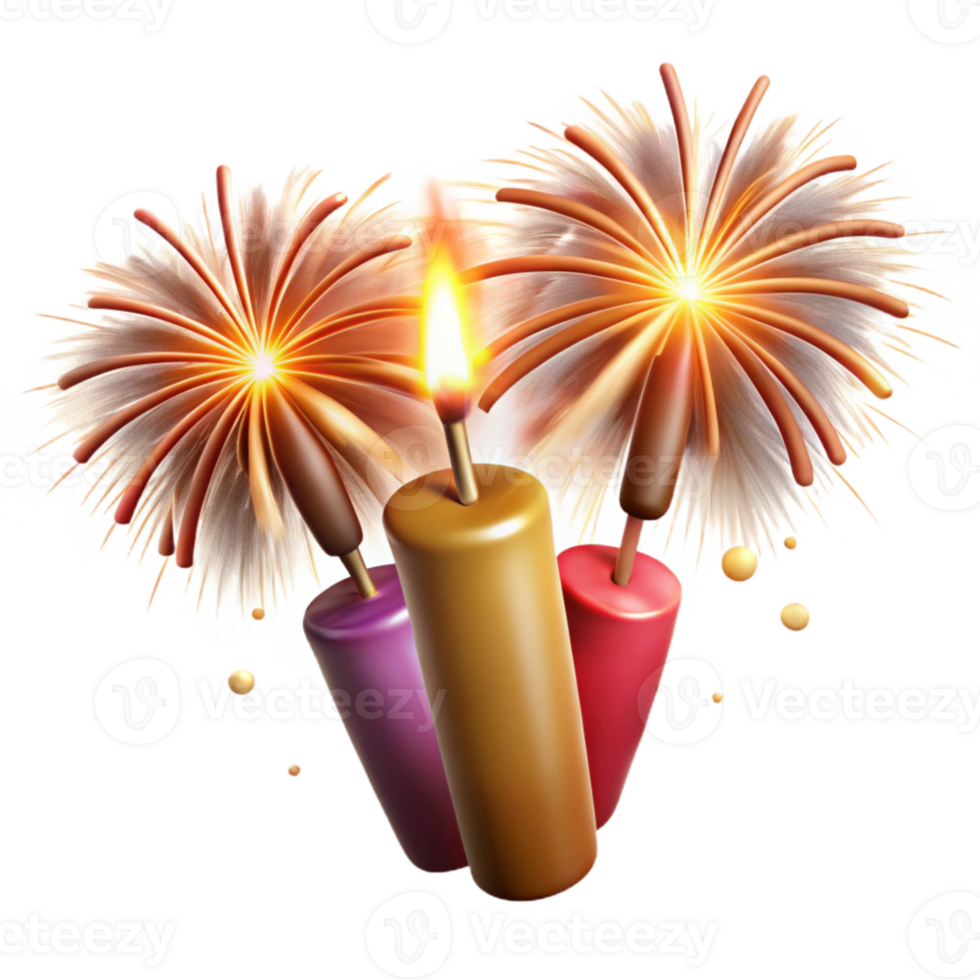 beautiful artistic Fireworks Display Sparkling Diwali Night Transparent Background exclusive png