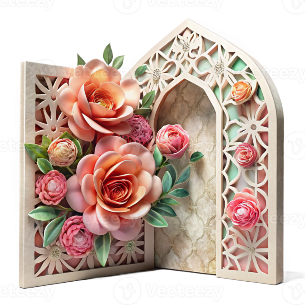 serene rustic Wedding Invitation Card Watercolor Floral Design Cutout high quality png