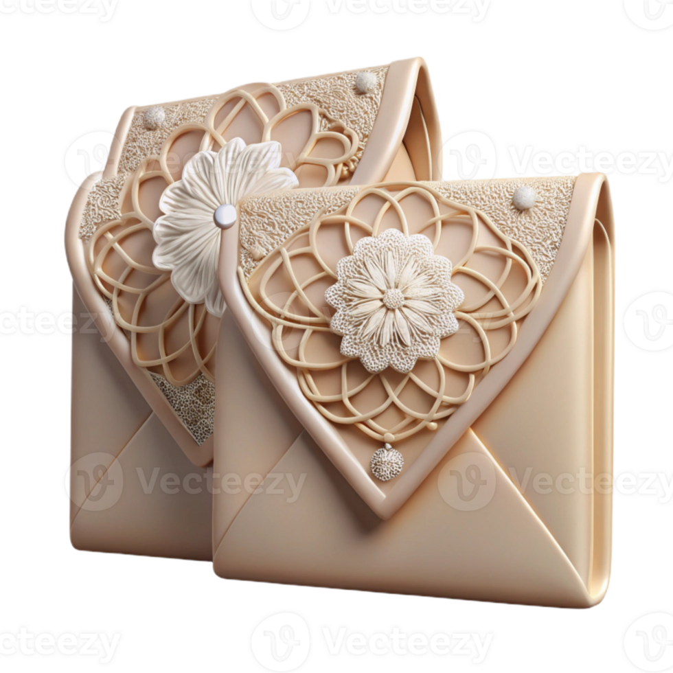 serene abstract Wedding Invitations with Lace Design Cutout Transparent Background detailed png