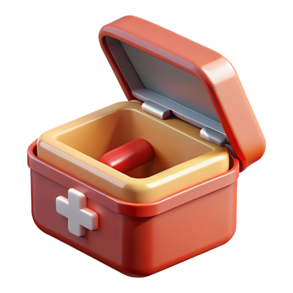 stunning abstract First Aid Kit Open with Supplies Transparent Background premium png