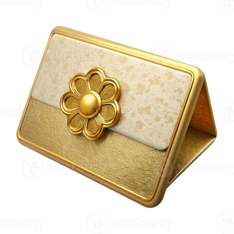 extraordinary traditional Wedding Place Card with Gold Lettering Isolated authentic png