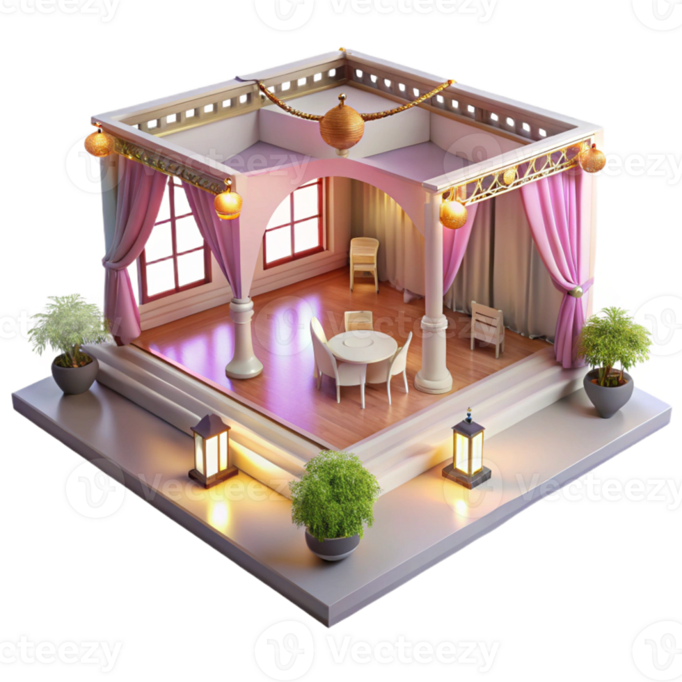 magnificent rustic Wedding Reception Hall with Dance Floor Cutout premium png