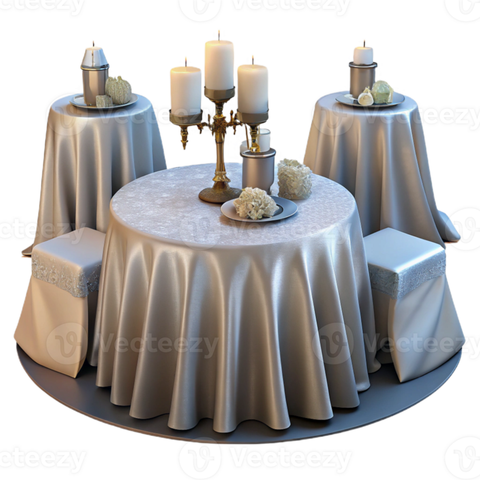 dramatic rustic Wedding Reception Tables with White Linens Cutout png