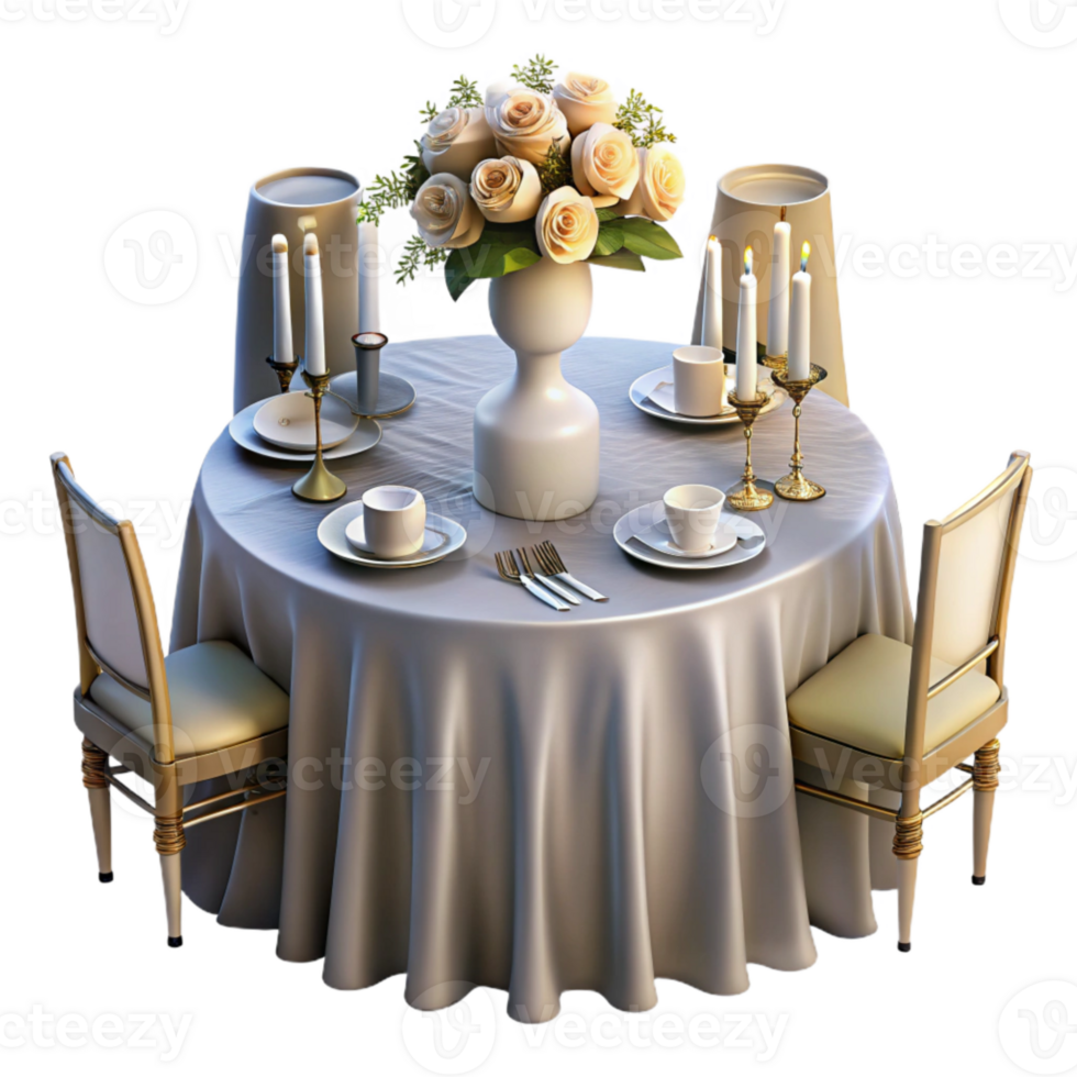 stunning abstract Wedding Reception Table with Centerpiece Isolated original png