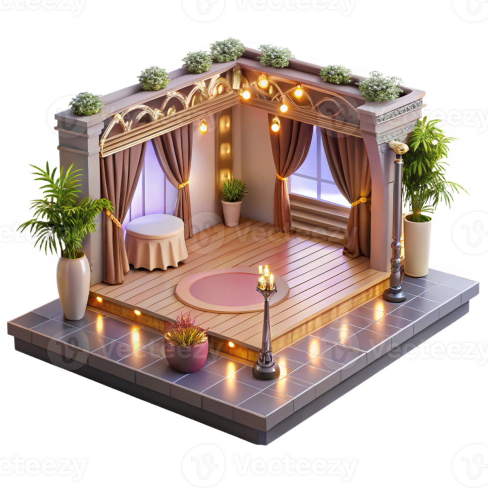 beautiful minimalist Wedding Reception Hall with Dance Floor Cutout png